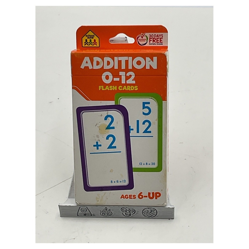 School Zone Addition 0-12 Flash Cards Math‎ Educational Learning Ages 6+ 04204